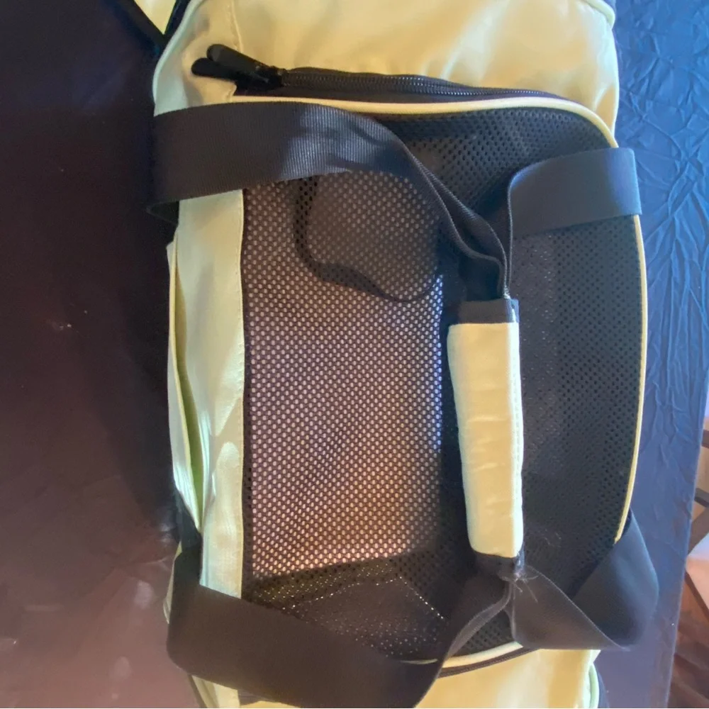 Soft-Lined Pet Carrier Backpack in Light Green and Black